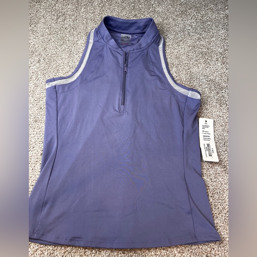 Lucky in Love Lavender Athletic Top - Racerback - NWT - Fitted Small